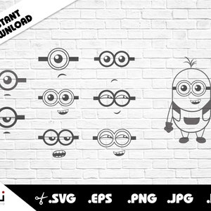 Minion Figures faces Bundle SVG for Cricut or Silhouette Machines