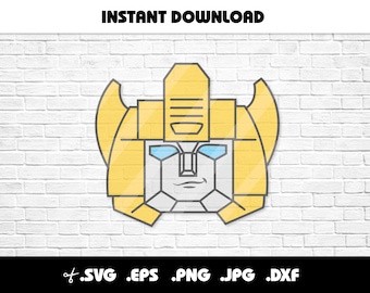 Fun Brick Robot Face Figure SVG for Cricut or Silhouette Machines