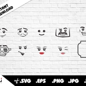 Figuras divertidas de tijolos SVG para máquinas Cricut ou Silhouette