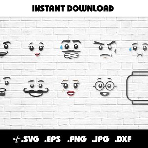 May include: A set of nine black and white digital illustrations of different facial expressions. The expressions include happy, sad, surprised, angry, and confused. The illustrations are in a simple, cartoon style. The illustrations are perfect for use in digital projects, such as websites, social media, and presentations.