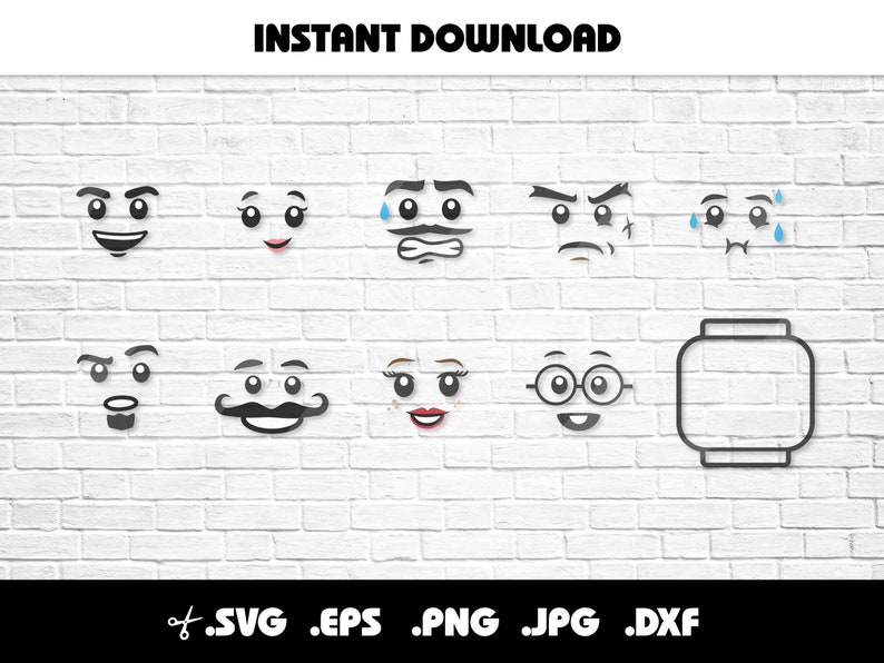 May include: A set of nine black and white digital illustrations of different facial expressions. The expressions include happy, sad, surprised, angry, and confused. The illustrations are in a simple, cartoon style. The illustrations are perfect for use in digital projects, such as websites, social media, and presentations.