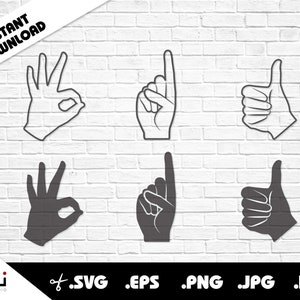 Hand gestures SVG Bundle digital files for Cricut or Silhouette Machines