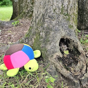 Multi-color Turtle Stuffed Animal, Reptile Soft Toy, Stuffed Turtle Toy, Turtle Stuffed Toy, Plush Stuffed Turtle