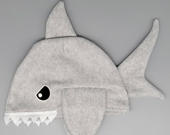 22 inch Shark fleece Winter Hat, Dress Up Hat