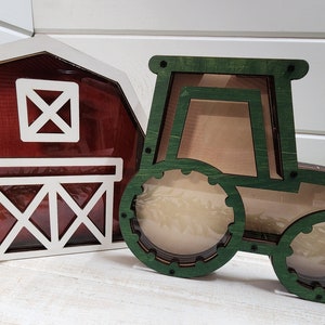 Tractor/Barn Piggy Bank, Tractor Coin Bank, Piggy Bank, Money Bank, Money Holder, Tractor, Gifts, Kids Piggy Bank, Bank, Barn Bank, Barn