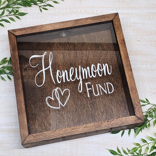 Honeymoon Fund Shadow Box, Money Box, Unique Piggy Bank, Engagement/Wedding Gift