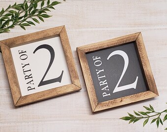 Party of sign, Family Number Party of sign, Number sign, Farmhouse sign, wood sign