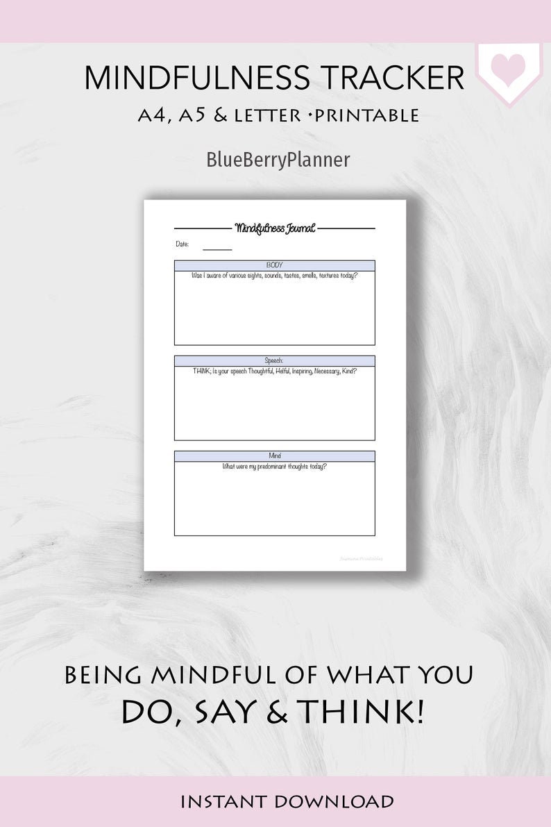 Meditation planner meditation tracker and mindfulness journal | Etsy