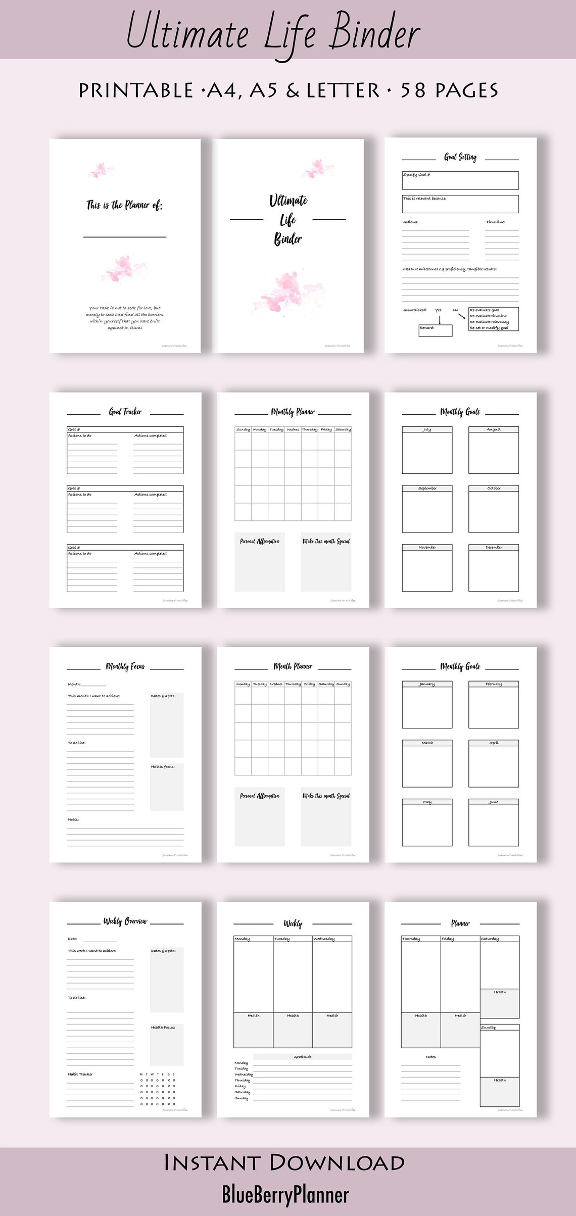 Free Printable Life Planning Binder