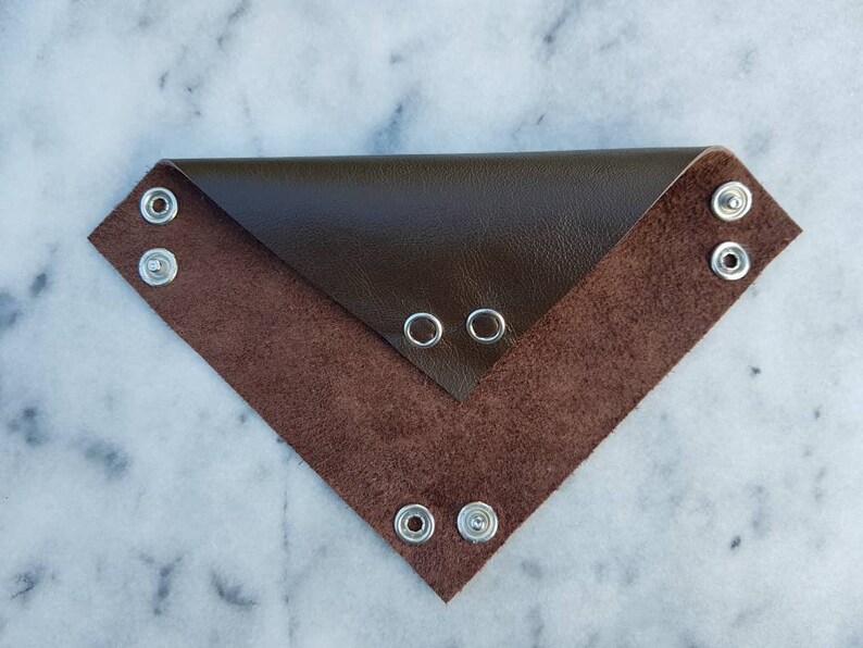 Chocolate Brown Leather Tabletop Token Tray