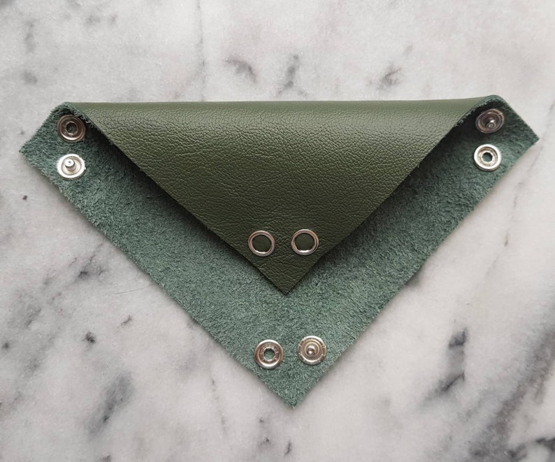 Seaweed Green Leather Tabletop Token Tray