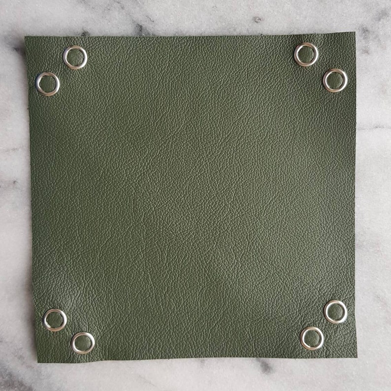 Seaweed Green Leather Tabletop Token Tray
