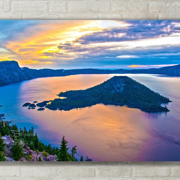 Crater Lake Sunrise Wall Art - Photo Print, Canvas Art, Metal Print - Oregon Landscape Photography, Large Scenic Wall Art, Oregon Wall Art