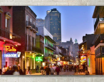 Bourbon Street, New Orleans Skyline Art - Photo Print, Canvas Art, Metal Print - French Quarter Art - NOLA - New Orleans Photography - Large