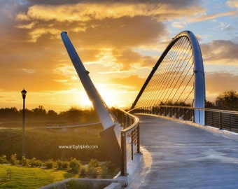 Oregon Landscape, Salem Bridge at Sunset Wall Art - Photo Print, Canvas Art, Metal Print - Scenic Wall Art, Oregon Photography - Large Art