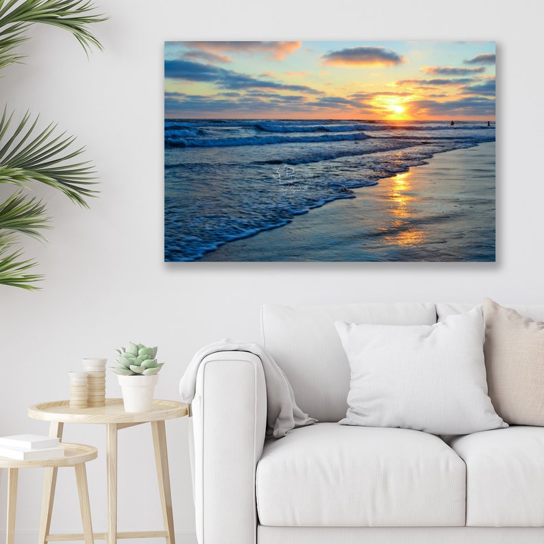 San Diego Beach Sunset Wall Art Photo Print, Canvas Art, Metal Print