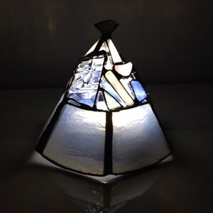 LED light hexagon white glass