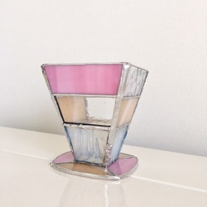 Glass stand accessory case pink glass BayView