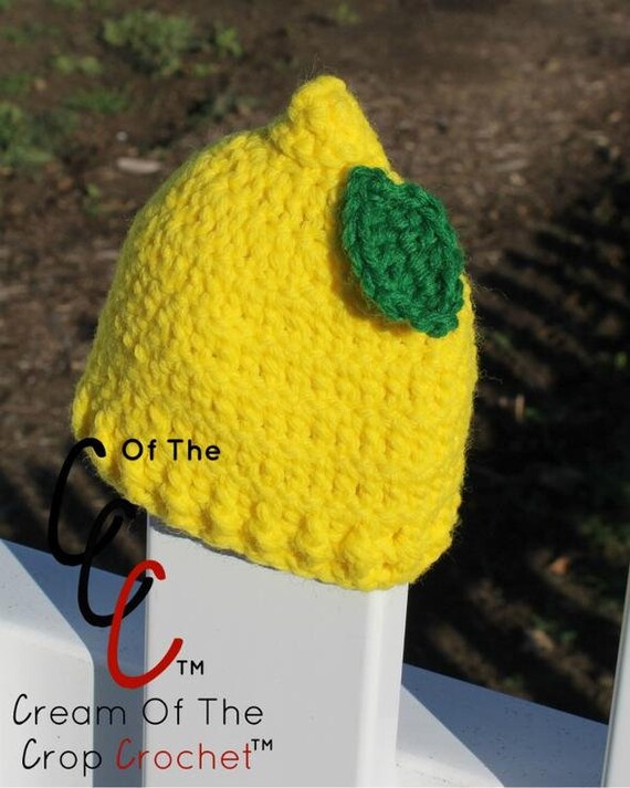 Preemie Newborn Lemon Hat Crochet Lemon 