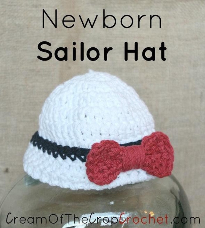Newborn Sailor Hat Crochet Sailor Hat Pattern Baby Sailor Etsy