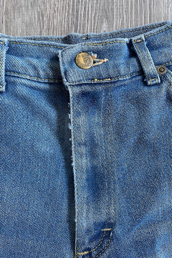 LEE Blue Denim Jean Shorts - Vintage 70's Faded d… - image 5