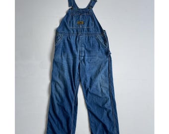Vtg 60s 70s Washington DEE CEE Blue Denim Bib Overalls / XL