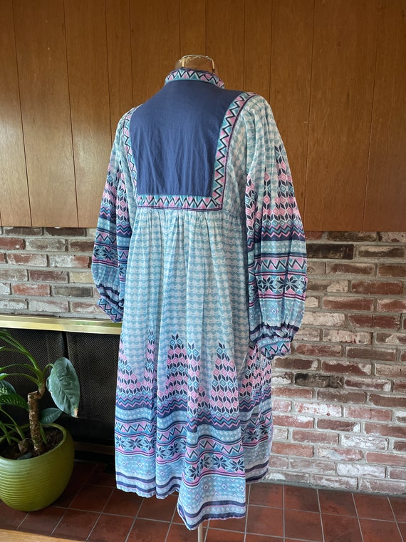 Indian Cotton Dress - Vintage 70’s Chambeli Geome… - image 9