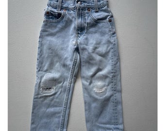 Vtg 80s Little KIDS Levis 501 Blue Distressed Denim Jeans / Made In USA 4 Slim