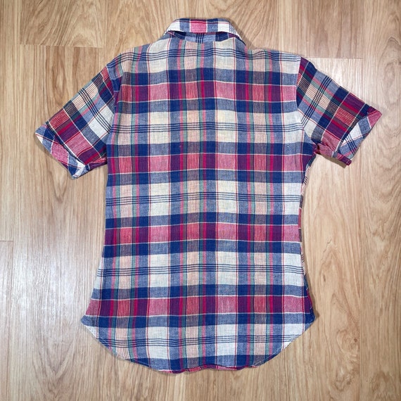 Plaid Button Up - Vintage 70's Devil Shirt Co. Ha… - image 2