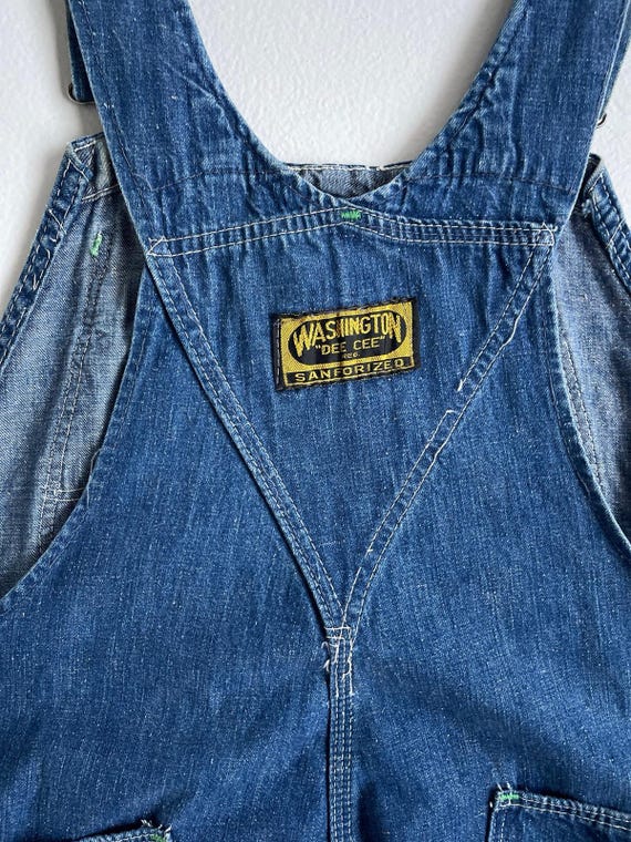 Vtg 60s 70s Washington DEE CEE Blue Denim Bib Overalls / XL