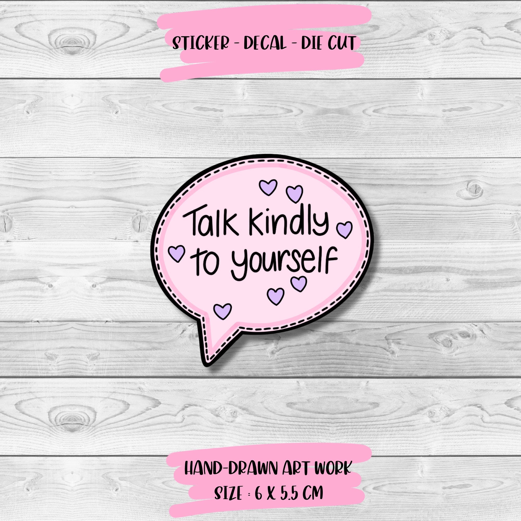 Talk Kindly Speech Bubble Sticker Die Cut Laptop Decal Etsy