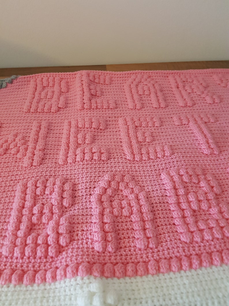 baby graphghan cot blanket baby shower new born baby bobble stitch worded blanket sweet bear baby crochet blanket