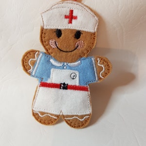 nurse, ginger decoration, medical, healthcare, nhs, carer, christmas decoration, quirky gift, retirement