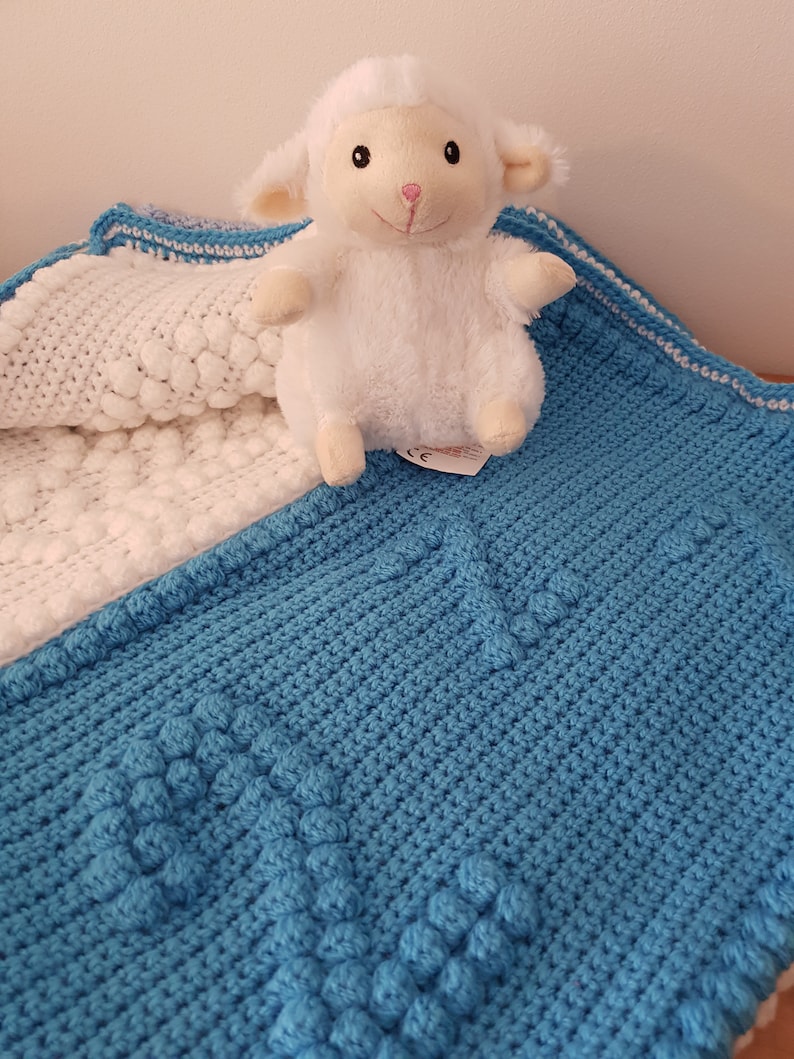 Bobble stitch baby blanket counting sheep blanket baby Etsy