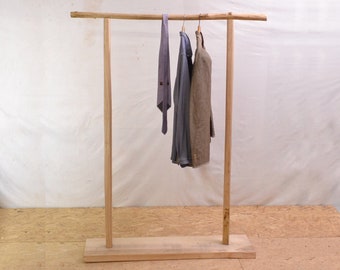 Natural wood clothes rack, boho clothes hanger, cosy decor