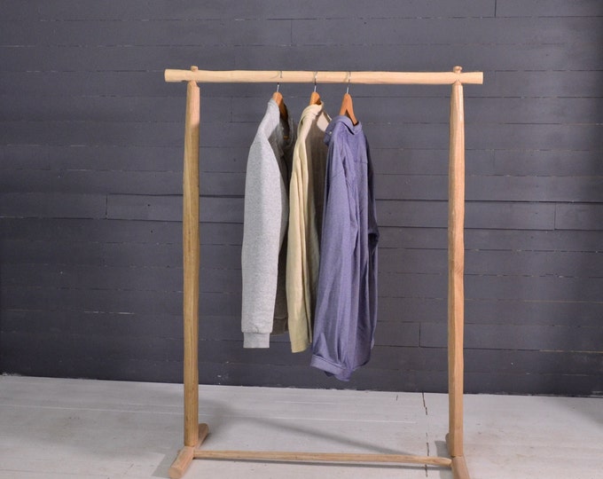 Featured listing image: Natural wooden clothing rack (oak), clothes hanger, handmade
