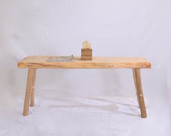Solid ash coffee table with live edges, bohemian spirit