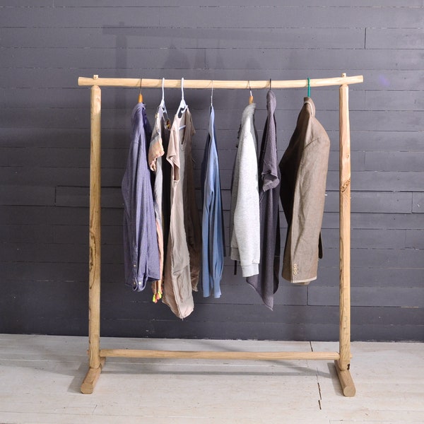 Natural wood clothes rack, clothes hanger, XXL for shops