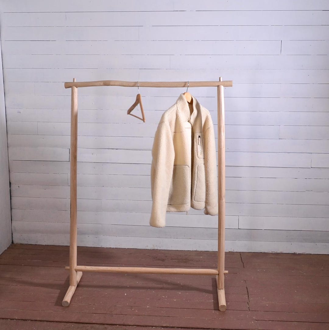 Large Wooden Clothes Rack, Clothes Hanger, Natural Boho Style 