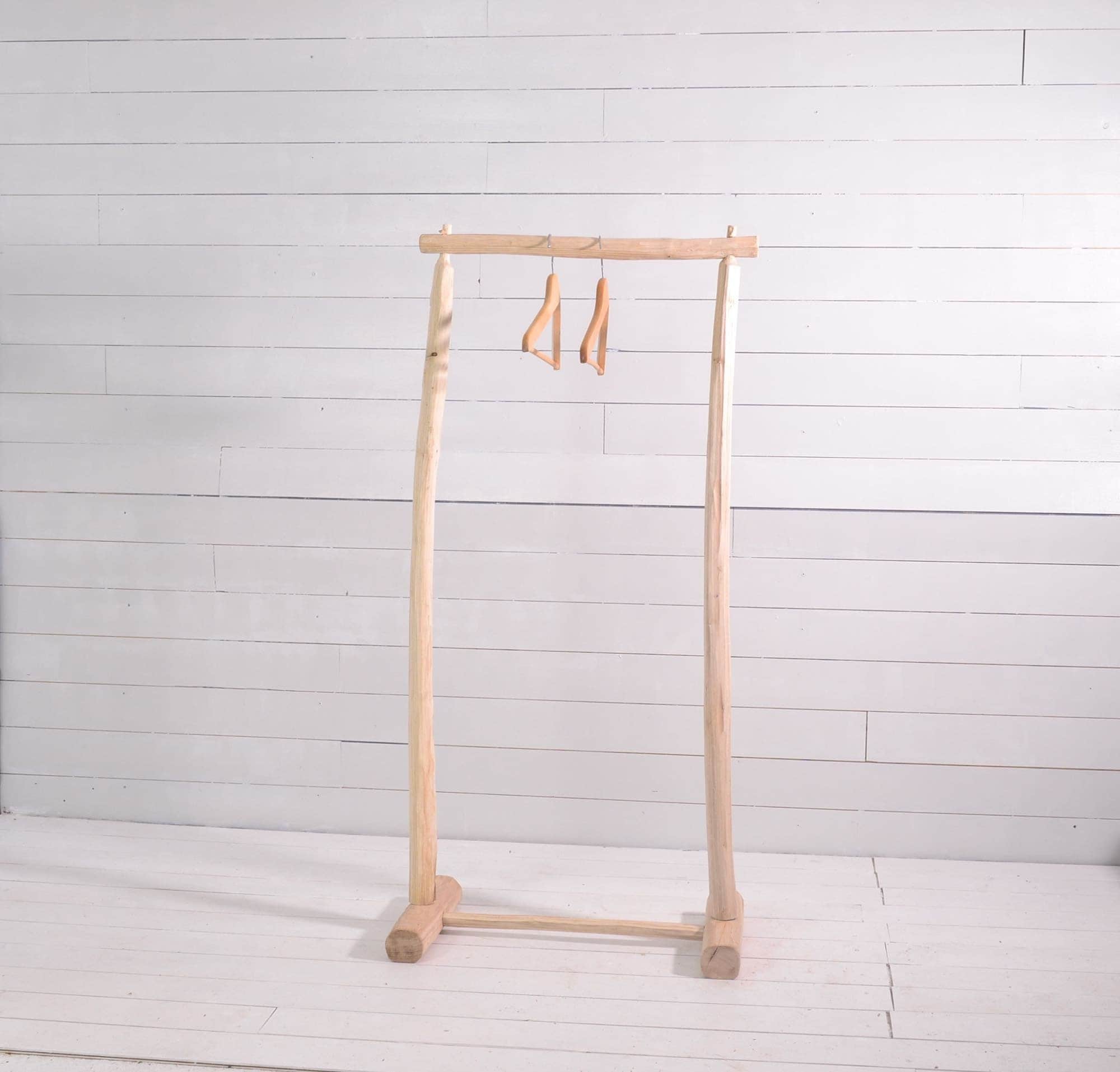 Portant Vêtements en Bois Largeur 60cm, Porte Manteaux Naturel
