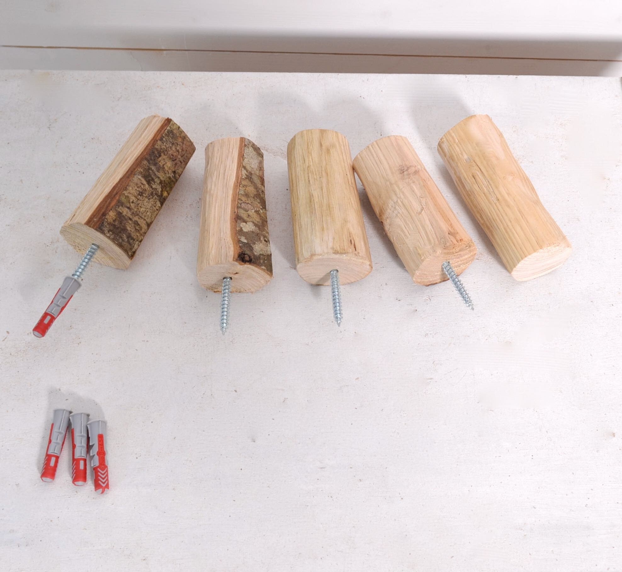 Crochet Mural en Bois Naturel Non Traité, Patère Rustique, Porte Manteau, Serviettes