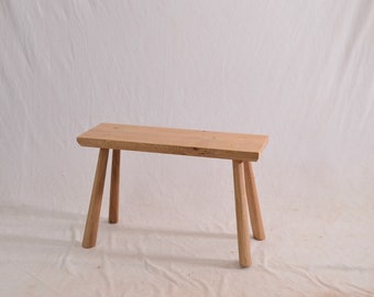 Handmade solid oak bench, indoor hallway wooden bench