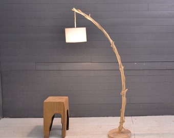 Wooden floor lamp with a nice branch