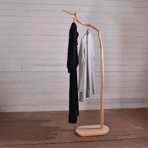 Original wooden clothes hanger with a branch, Valet Stand