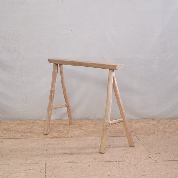 Rustic wooden trestles pair, handmade with a natural design