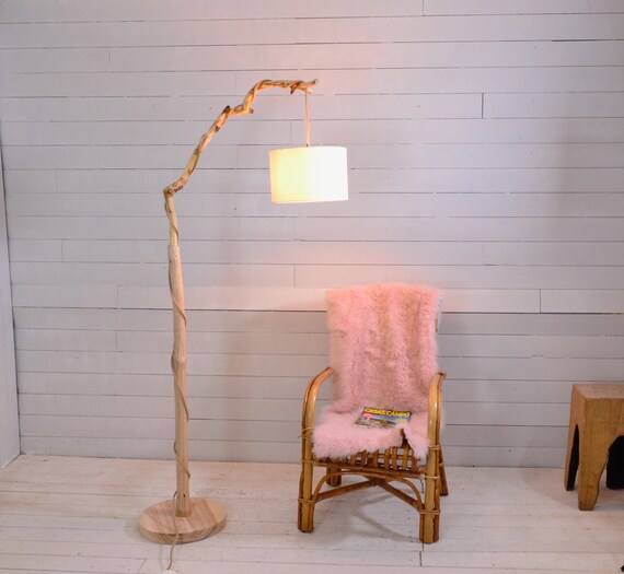 Tall Wooden Floor Lamp With a Nice Weathered Oak Branch - Etsy