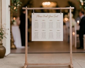Soporte de madera para planos de asientos de boda, soporte rústico para exhibir planos de asientos, soporte para letreros de boda