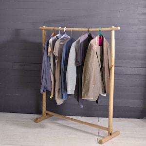 Portant vêtements en bois XXL, style naturel grande taille pour boutiques et particuliers image 2