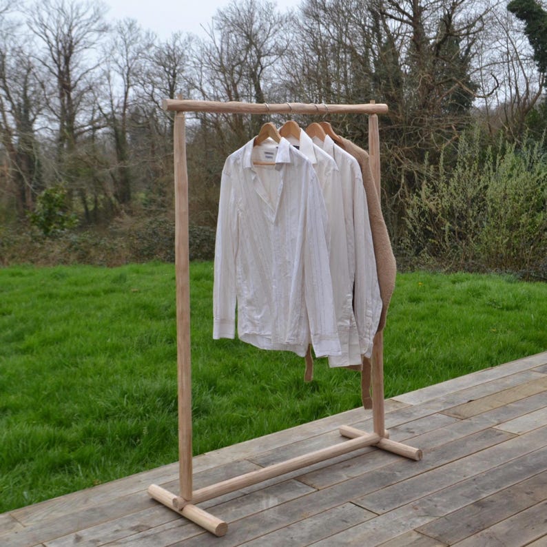 Natural Wooden Clothing Rack for Boutique Display, Wooden Retail Stand ...