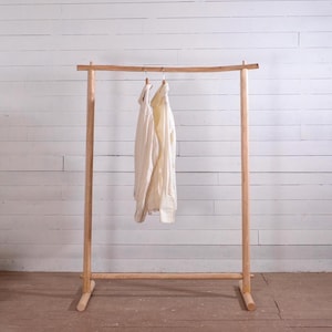Natural Wood Clothing Rack – Bohemian Decor – Handmade Garment Stand for Home or Boutique
